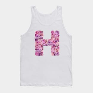 Pink Floral Letter H Tank Top